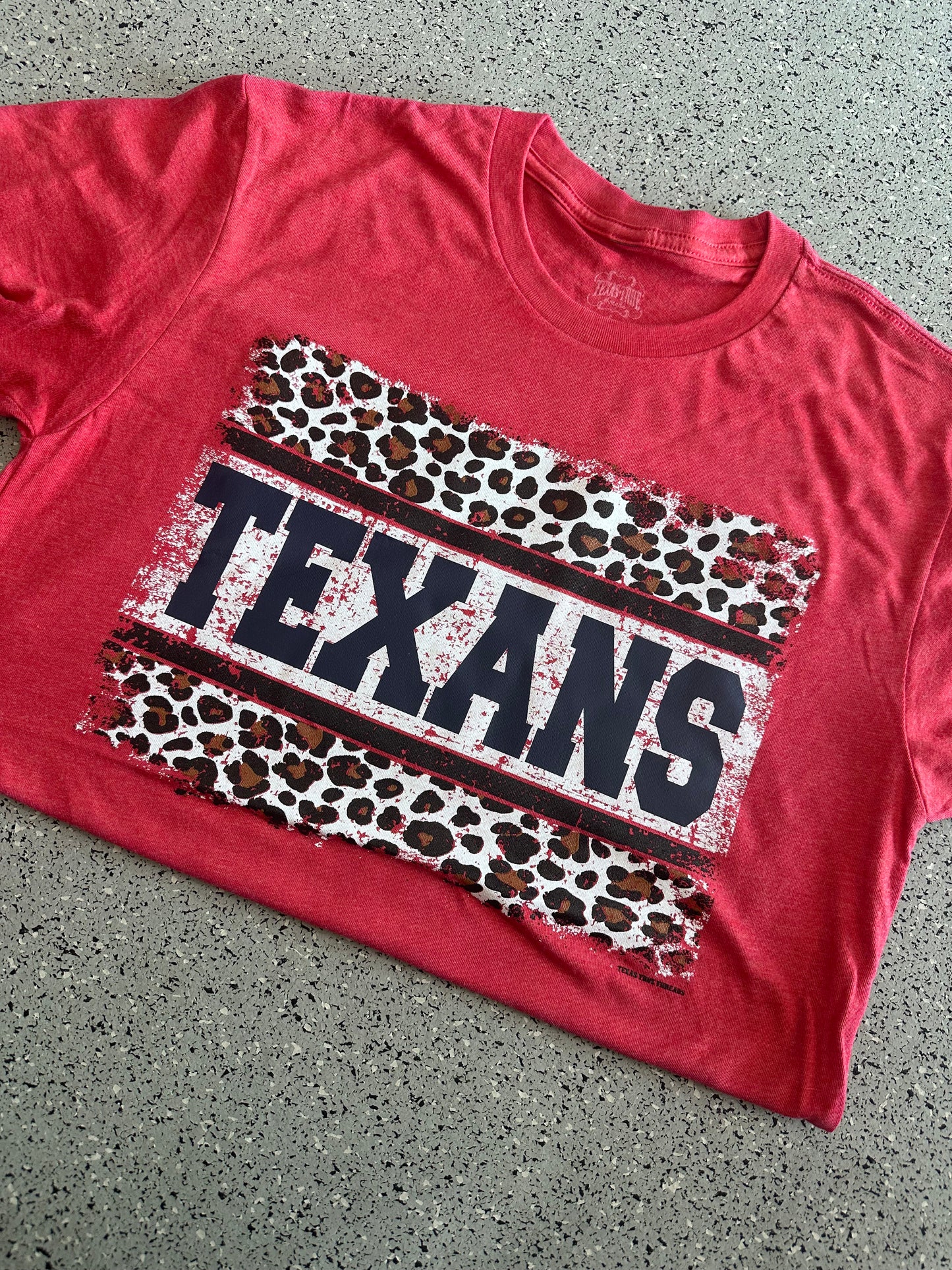 TEXANS leopard short sleeve tee