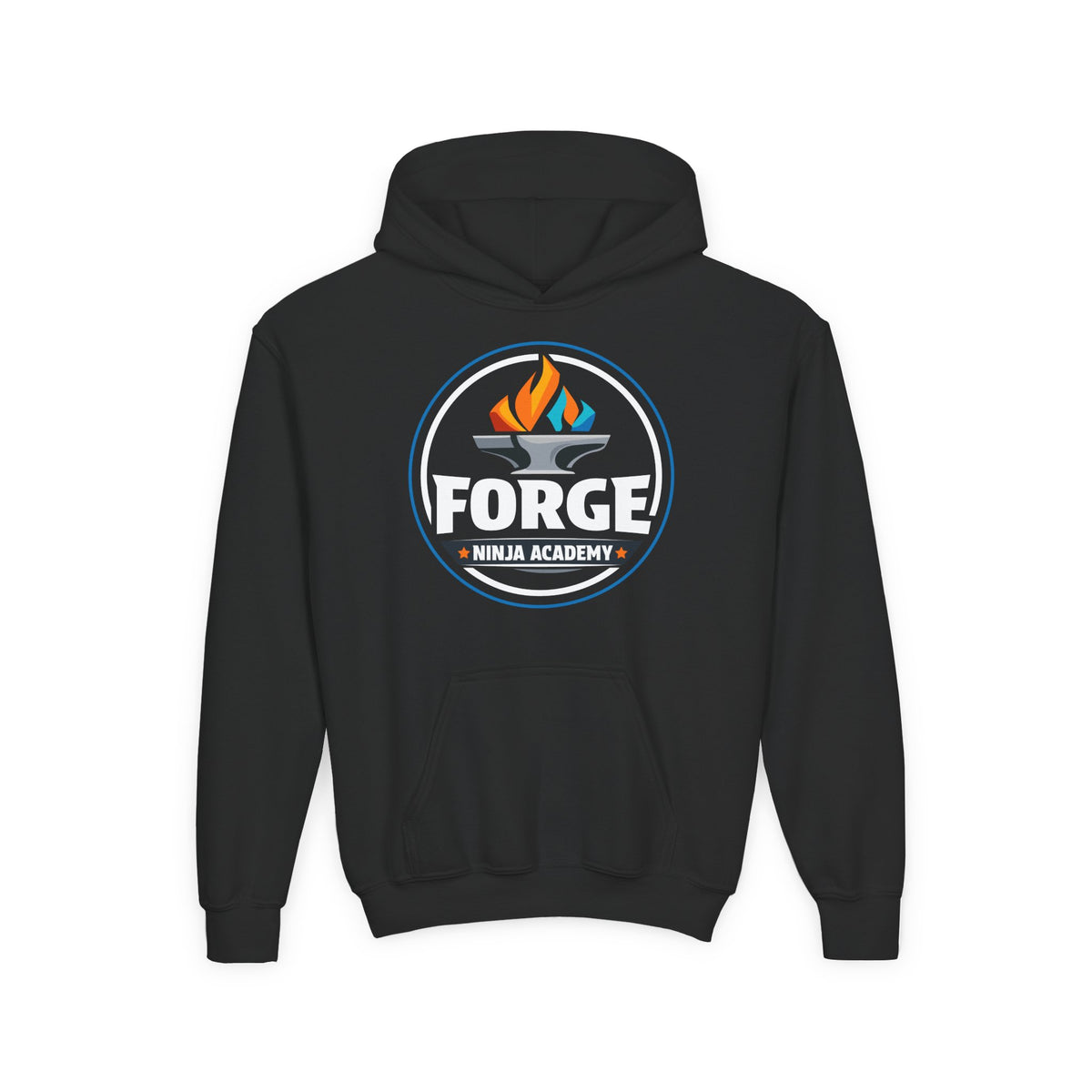 Youth Hoodie - Forge Ninja Academy Logo & "Think You Can Keep Up?" QR Back