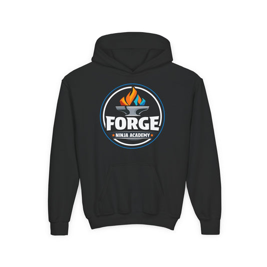 Youth Hoodie - Forge Ninja Academy Logo & "Think You Can Keep Up?" QR Back